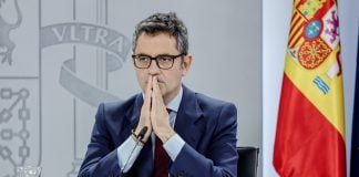 Félix Bolaños, ministro de la Presidencia, durante una rueda de prensa. (Foto: Carlos Luján / EP)