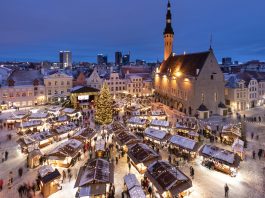 Mercadillo navideño en Tallin, la capital de Estonia. (Foto: Sergei Zjuganov)