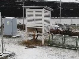 Nieve en el observatorio meteorológico de Molina de Aragón en la mañana del 18 de enero de 2023. (Foto: AEMET)