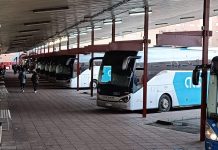 Dársenas de la estación de autobuses de Guadalajara. (Foto: La Crónic@)