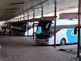 Dársenas de la estación de autobuses de Guadalajara. (Foto: La Crónic@)