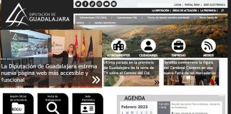 Pantalla principal de la nueva web de la Diputación de Guadalajara.
