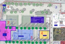 Croquis con las distintas zonas de los jardines del Palacio del Infantado que salen a licitación para su uso como terraza de verano, del 1 de mayo al 30 de septiembre de 2023. (Fuente: Ayuntamiento de Guadalajara)