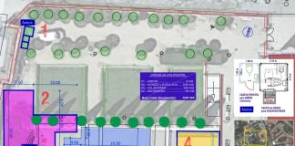 Croquis con las distintas zonas de los jardines del Palacio del Infantado que salen a licitación para su uso como terraza de verano, del 1 de mayo al 30 de septiembre de 2023. (Fuente: Ayuntamiento de Guadalajara)