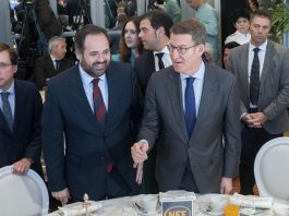 Núñez y Feijóo juntos en el Hotel Ritz este lunes. (Foto: EP)