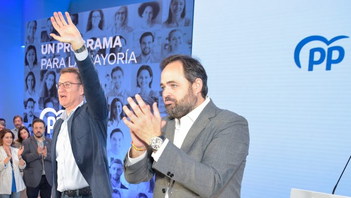 Paco Núñez y Feijóo este domingo en Guadalajara. (Foto: Rafa Martín / EP)