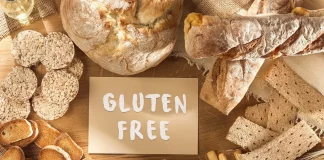 Anuncio de alimentos teóricamente libres de gluten.