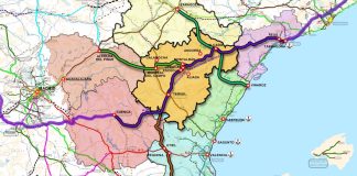 Mapa del nuevo entramado de autovías propuesto por Teruel Existe y que incluye el noreste de la provincia de Guadalajara.