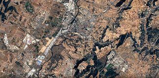 Guadalajara desde el espacio hace justamente una década, en 2013. Se aprecian también otras localidades próximas. (Fuente: Google Earth)