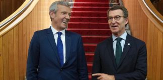 Alfonso Rueda y Feijóo, en la toma de posesión del primero como sucesor del segundo.