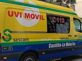 Ambulancia del SESCAM en Guadalajara en abril de 2023. (Foto: La Crónic@)