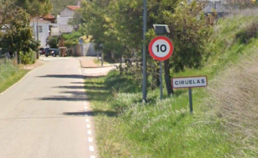 Una de las entradas al pequeño pueblo de Ciruelas. (Foto: Google Maps)