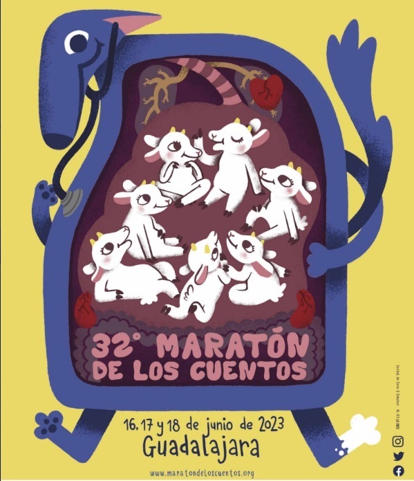 Cartel anunciador del Maratón de los Cuentos de Guadalajara 2023.