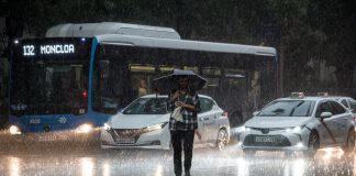 Tormenta en mayo de 2023 en Madrid. (Foto: EP)