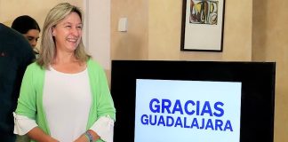 Guarinos, tras conocer la derrota del PSOE y su próximo futuro como previsible nueva alcaldesa de Guadalajara.