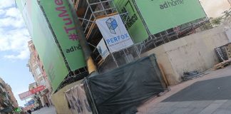 IniciFin del desmontaje del andamio de la fachada del "Maragato" el 1 de julio de 2023. (Foto: La Crónic@)o de la demolición de la fachada del "Maragato" el 25 de mayo de 2023. (Foto: La Crónic@)