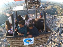 Sobrevolando Toledo en globo.