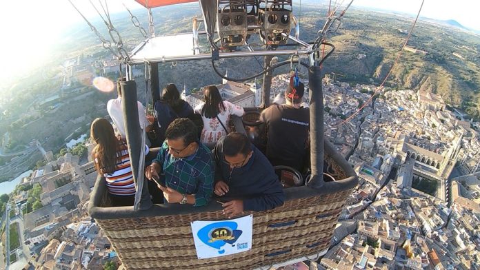 Sobrevolando Toledo en globo.