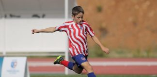 Diego López, jugador alevín del Atlético de Madrid.
