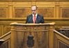«Tenemos que rendir cuentas», recuerda Bellido Primer discurso de Bellido en la actual legislatura, al renovar su cargo como presidente de las Cortes de Castilla-La Mancha el 22 de junio de 2023. (Foto: EP)