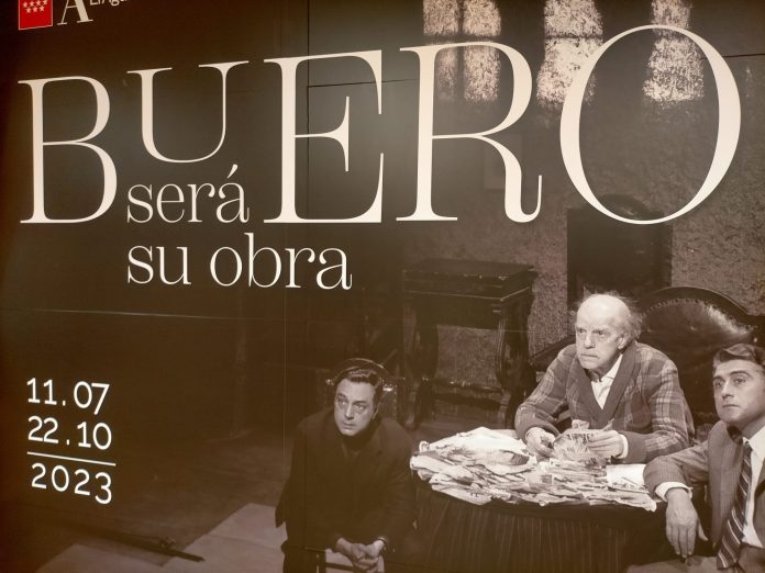 Cartel de la exposición 'Buero será su obra' en la Biblioteca Regional de Madrid.
