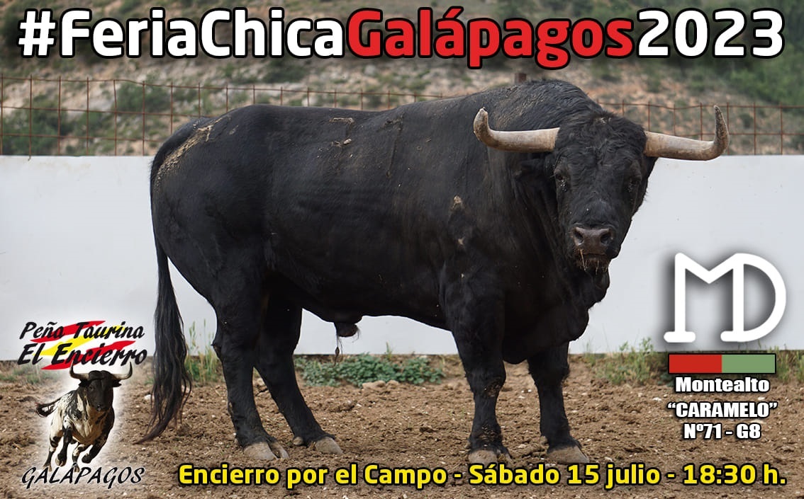 Cartel del encierro del sábado en Galápagos el 15 de julio de 2023.