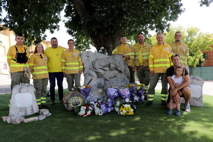 Homenaje en Cogolludo a los once fallecidos en el incendio de La Riba de Saelices 18 años después, el 17 de julio de 2023.