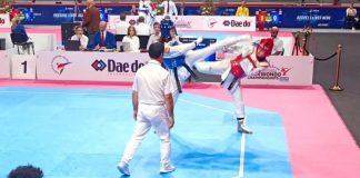 Lena Moreno, en acción.