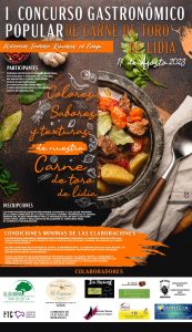 Cartel anunciador del primer concurso gastronómico con carne de toro en Romancos, el 17 de agosto de 2023.