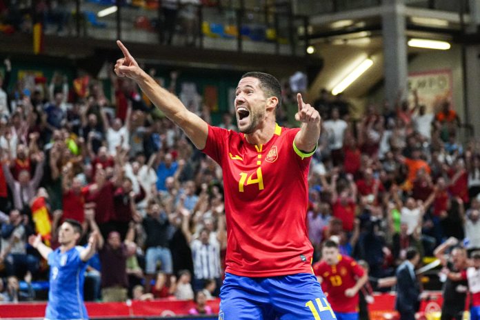 El gol de Raúl Campos dio la victoria a España sobre Italia en Guadalajara. (Foto: RFEF)
