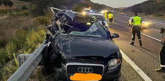 Accidente de tráfico en la A-2 el 30 de septiembre de 2023.