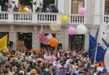 Pregón, chupinazo y balcones en guerra según se han producido los acontecimientos en Guadalajara durante las últimas horas. (Foto: La Crónic@)