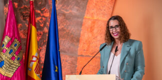 Sara Simón, durante su intervención en Sigüenza el 16 de octubre de 2023.