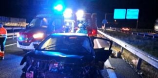 Accidente de tráfico en la A-2 el 23 de octubre de 2023. (Foto: Bomberos de Guadalajara)