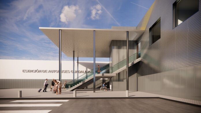 Infografía presentada en febrero con el diseño de las futuras dársenas de la Estación de Autobuses, que tardarán más de lo previsto en llegar, si llegan.