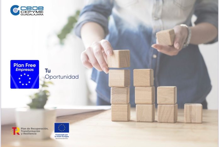 Cartel del Plan Free Empresas de CEOE-Cepyme Guadalajara.