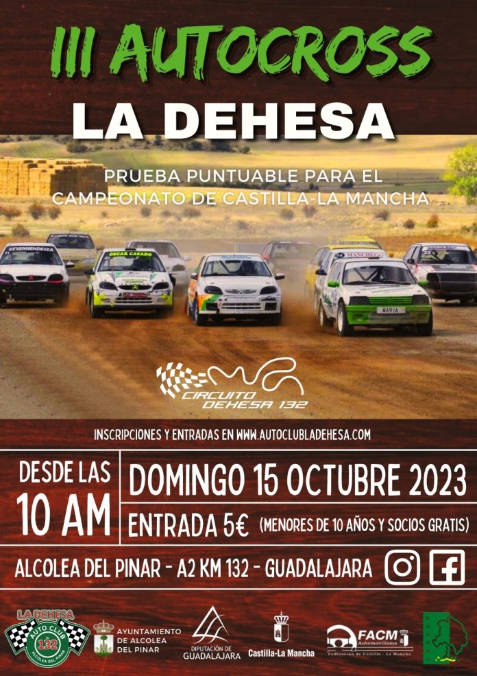 Cartel del III Autocross del Circuito la Dehesa de Alcolea del Pinar.