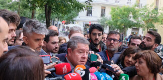 García-Page, a la entrada del Comité Federal. (Foto: EP)