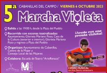 Cartel de la marcha violeta de Cabanillas en 2023.