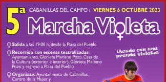 Cartel de la marcha violeta de Cabanillas en 2023.