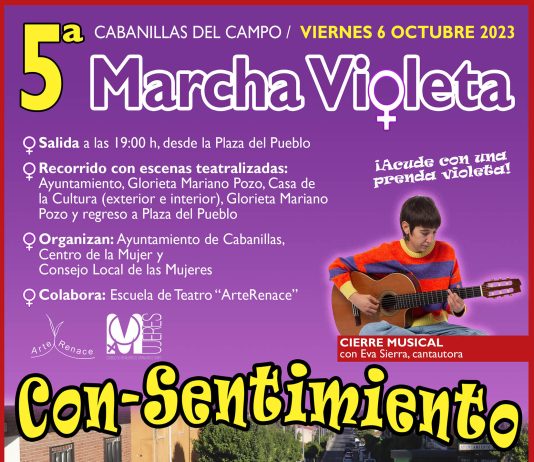 Cartel de la marcha violeta de Cabanillas en 2023.