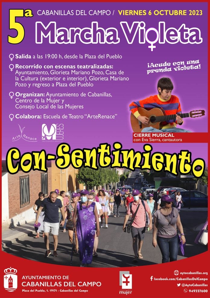 Cartel de la marcha violeta de Cabanillas en 2023.