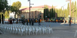 Últimos ensayos de la fuerza implicada en la ceremonia en honor de la Patrona de la Guardia Civil, en Guadalajara. (Foto: La Crónic@)