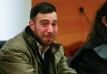 Adrián C.S., el acusado, en la primera sesión del juicio en la Audiencia Provincial de Guadalajara. (Foto: Pool)