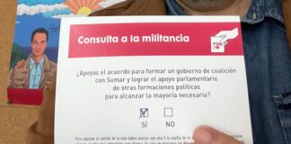 La papeleta de José Luis Blanco ilustra cómo era el proceso de votación este sábado en las agrupaciones locales del PSOE.
