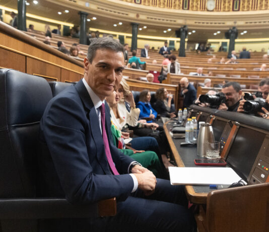 Pedro Sánchez, en la sesión de investidura. (Foto: EP)