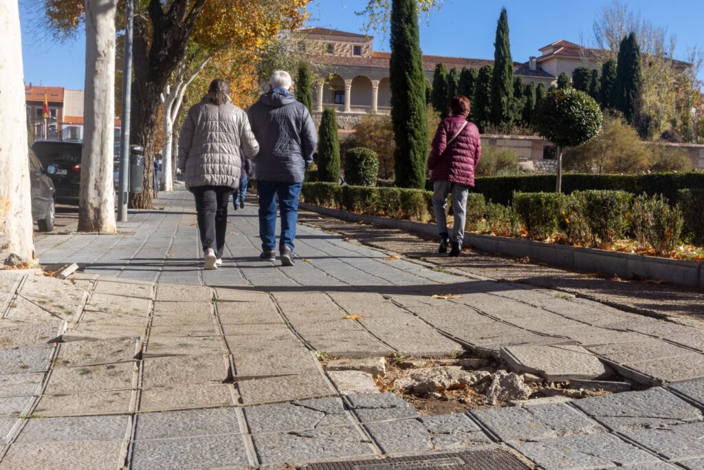 Esta acera en el tramo final de la Avenida del Ejército ha acumulado muchos años de olvido, como se comprueba en la imagen.