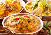 Ejemplos de comida hindú.