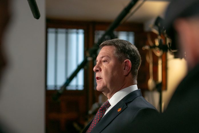 Page, en los momentos previos a su mensaje de Año Nuevo.