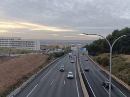 La autovía A-2 a la altura de de Guadalajara. A partir de Alcalá la cosa se complicará para los que no puedan usar el carril Bus-VAO. (Foto: La Crónic@)